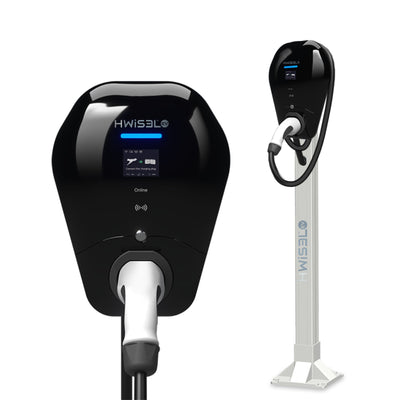 HWisel EV AC Smart Charger with post 2000x2000