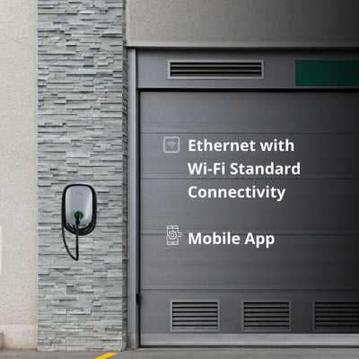 Hwisel Plug & Charge 48 Amp EV Residential Level 2, EVSE 11.5 kW Fast Charger 240 Vac Ethernet Wi-Fi Mobile App